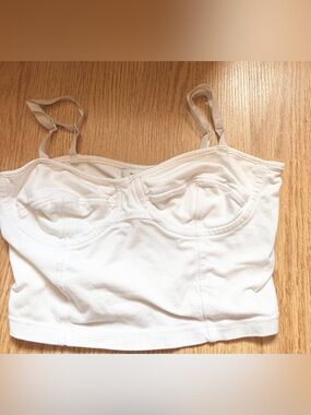 Aritzia Talula White Longline Bustier Bralette Tank Top